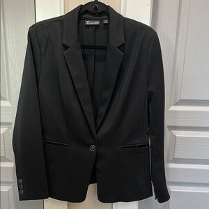 New York & Company Black Suit Jacket with Tailored Fit and Notched Lapels